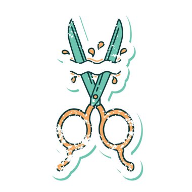 Berber makasının sembolik depresif dövmeli görüntüsü