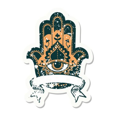 Hamza bayrağı taşıyan eski bir çıkartma.