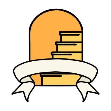 Geleneksel dövmeli ve basamaklı bir kapı.