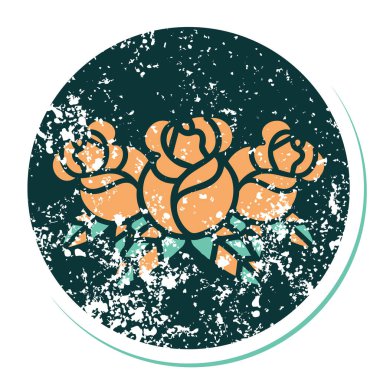 Bir buket çiçeğin sembolik dövmeli resmi.