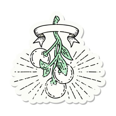 Eski bir dövme stili ökse otu meyvesi çıkartması.