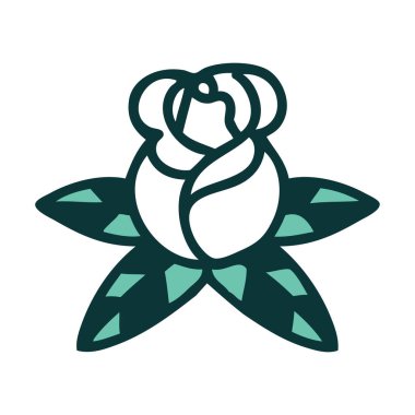 Tek bir gülün ikonik dövme görüntüsü