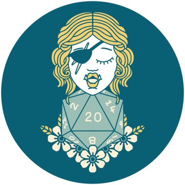 Retro Dövme Biçimi Doğal yirmilik zarla yarım ork düzenbazlığı