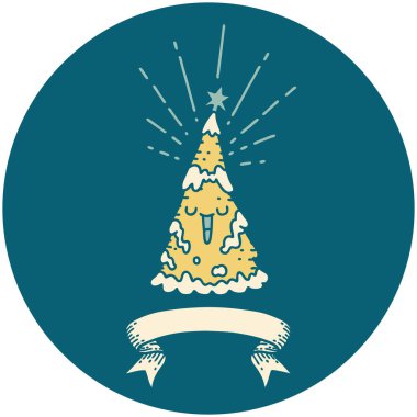 Dövme stili ikonu Mutlu noel ağacı