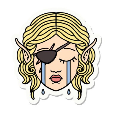 Ağlayan bir elf karakterinin çıkartması.