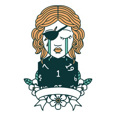 Retro Dövme Tarzı Ağlayan İnsan Rogue Doğal bir ruloyla