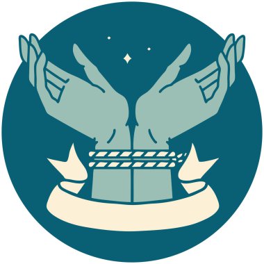 Bir çift eli bağlı dövme simgesi