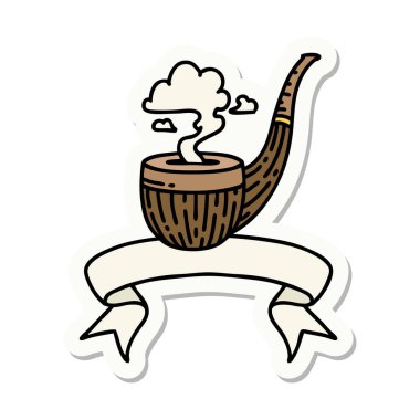 Sigara tiryakisi pankartı olan dövme stili.