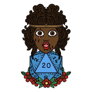 Retro Dövme Tarzı 20 zarlı barbar insan