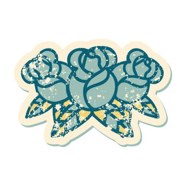 Bir buket çiçeğin sembolik dövmeli resmi.