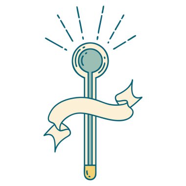 Dövme tarzı cam termometresi olan kaydırma pankartı 