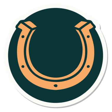 Geleneksel at nalı stili dövme çıkartması.