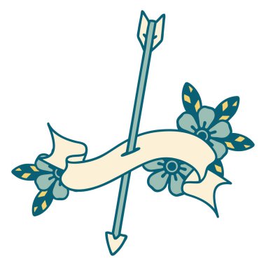 Okun bayrağıyla geleneksel dövme