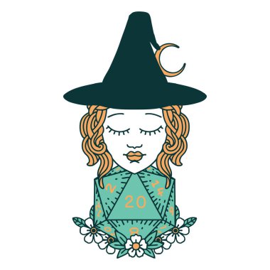 Retro Dövme Tarzı Doğal 20 zarlı İnsan Cadısı