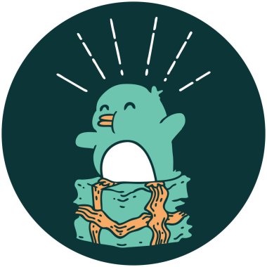 Dövme stili penguen simgesi