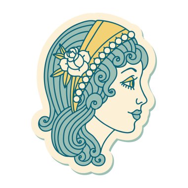 Çingene kafasının geleneksel stiliyle dövme çıkartması.