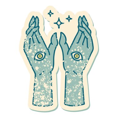 Gizemli ellerin sembolik dövmeli görüntüsü