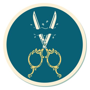 Geleneksel berber makas stili dövme çıkartması