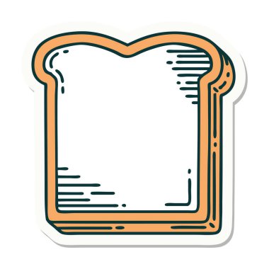 Geleneksel bir ekmek dilimi şeklinde dövme çıkartması.