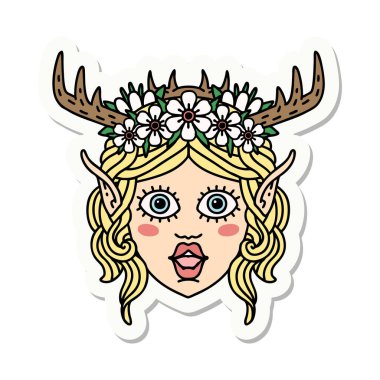 Bir Elf Druid karakterinin çıkartması