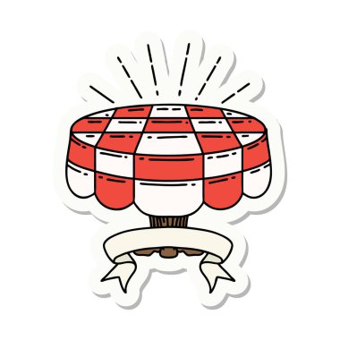 Dövme stili kafe masasının çıkartması