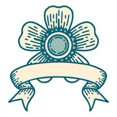 Geleneksel dövmeli çiçek bayrağı