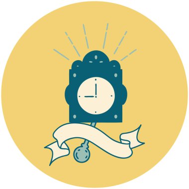 Dövme stili tıklayan saatin simgesi