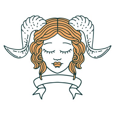 Retro Dövme Biçimi karakter yüzünü kaydırma pankartı ile düzenliyor