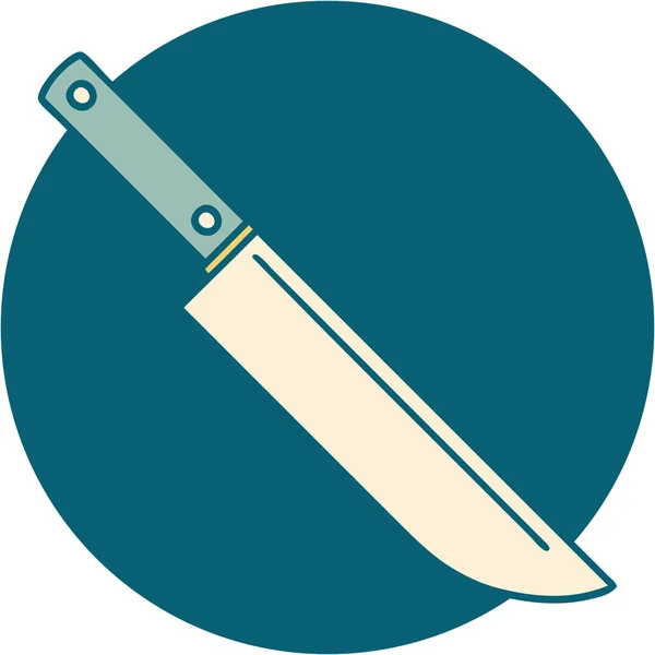 Image Emblématique Style Tatouage Couteau — Image vectorielle