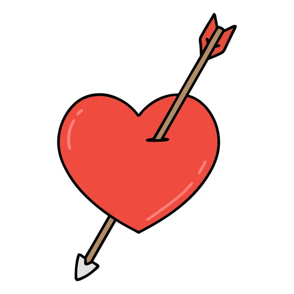 Татуювання Традиційному Стилі Стрілою Серцем — стоковий вектор