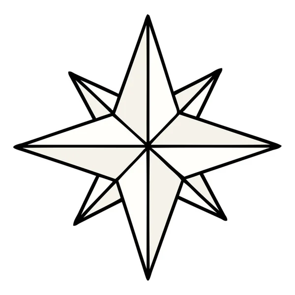 Tatuaje Estilo Tradicional Una Estrella — Vector de stock