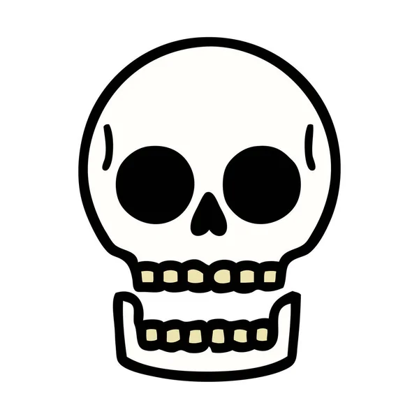 Tattoo Traditional Style Skull — Stock Vector