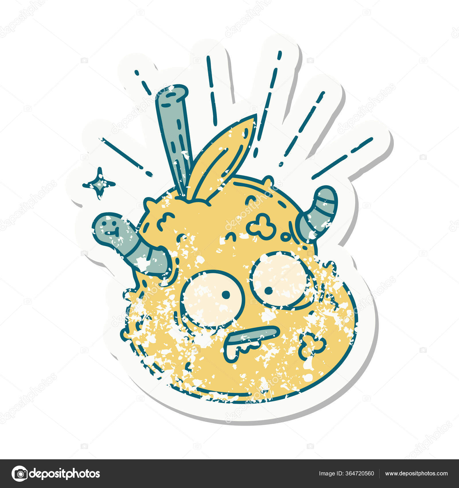 Worn Old Sticker Tattoo Style Rotten Pear Stock Vector by ...