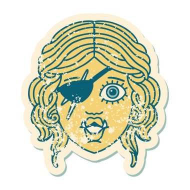 Retro Dövme Biçimli Ork karakter yüzü