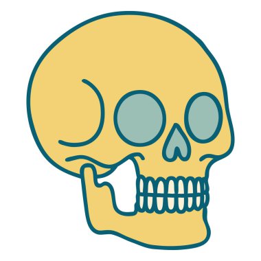 Bir kafatasının ikonik dövme şekli