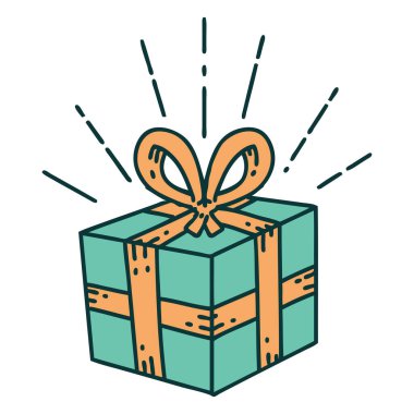 Geleneksel dövme stili bir Noel hediyesi.