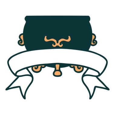 Geleneksel dövmeli kazan sancağıyla