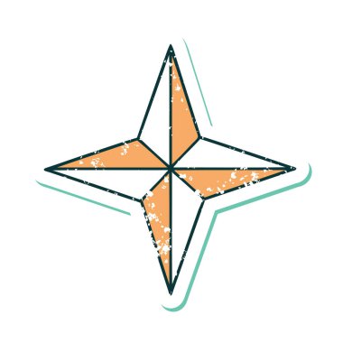 Bir yıldızın sembolik dövmeli görüntüsü