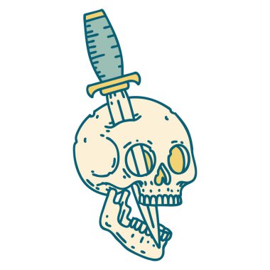 Bir kafatasının ikonik dövme şekli