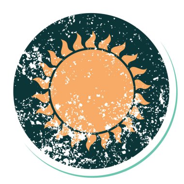 Güneşin sembolik dövmeli görüntüsü