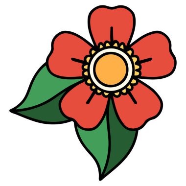 Geleneksel çiçek şeklinde dövme.