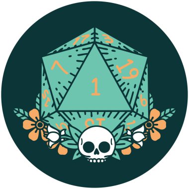 Doğal zarın ikonu çiçek elementleriyle yuvarlanır.