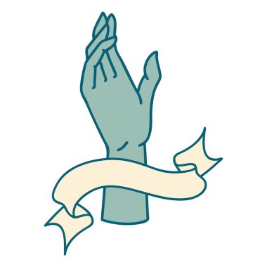 Geleneksel dövmeli bir el işareti