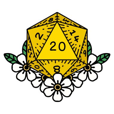 d20 biçiminde geleneksel dövme