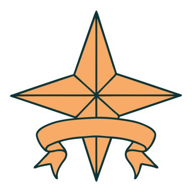 Yıldızlı geleneksel dövme.