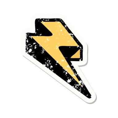 Geleneksel yıldırım tarzında sıkıntılı etiket dövmesi