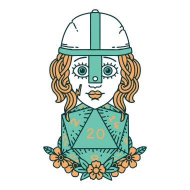 Retro Dövme Tarzı Doğal 20 D20 zarlı insan dövüşçüsü