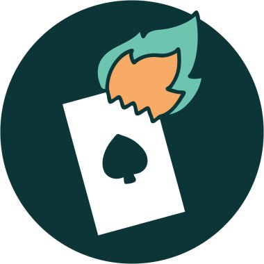 Yanan bir kartın ikonik dövme tarzı görüntüsü