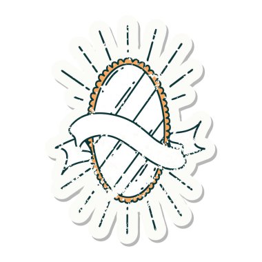 Dövme stili parlak aynanın eski bir çıkartması.