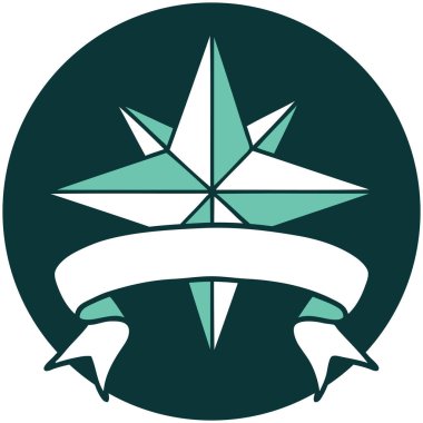 bir yıldız sancağına sahip dövme biçimi simgesi